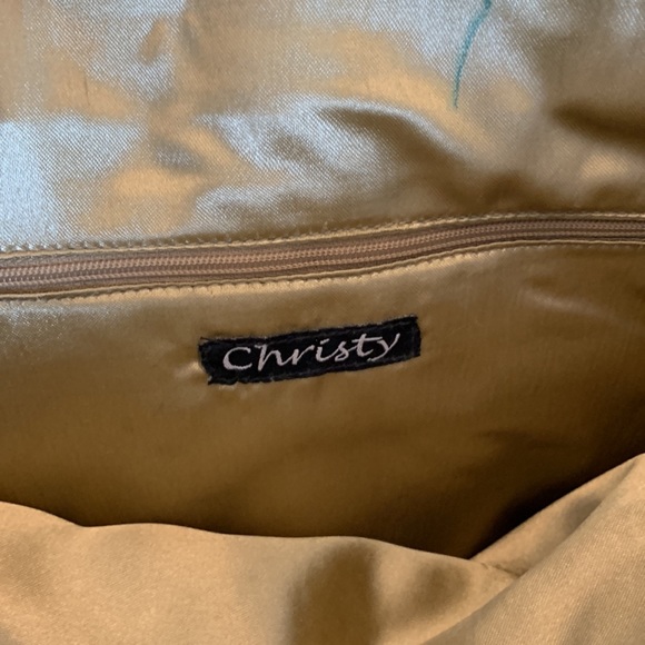 Vintage Christy sequin beaded beach motif tote handbag purse with gold lining - Picture 6 of 10